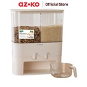 AZKO Kris 10 Kg Tempat Beras Grid - Putih - Double Grid