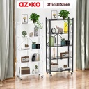 AZKO Stora Rak Penyimpanan Foldable Rak Besi Lipat Organizer Serbaguna Tempat Simpan Barang Multifungsi Rak Storage Perlengkapan Rumah Tangga - Hitam