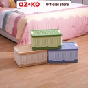 AZKO Stora 46X34X22 cm Kotak Penyimpanan Lipat Dengan Tutup Wadah Kotak Simpan Serbaguna Foldable Storage Box Boks Organizer - Krem