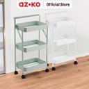 AZKO Stora Rak Troli Lipat Tempat Penyimpanan Multifungsi Dengan Roda Storage Trolley Wheels Rack Perlengkapan Rumah Tangga - Hijau