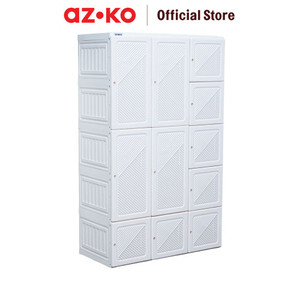 AZKO Stora Lemari Pakaian Lipat - Putih Wardrobe Storage Collapsible Tempat Simpan Baju Lemari Baju - 11 Pintu