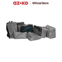 AZKO Passport Set 7 Pcs Tas Organizer Organizer Bag Set Perlengkapan Traveling Tas Serbaguna Toiletries Pouch - Abu-abu