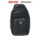 AZKO Passport Centennial Tas Selempang Pria Medium - Hitam Sling Bag Stylish Tas Crossbody Cowok Man Mini Bag Fashion Pria