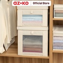 AZKO Stora Kotak Penyimpanan Dengan Tutup Dopfront Kotak Serbaguna Plastik Wadah Simpan Storage Box Dengan Handle Boks Organizer - 38x38x24.5cm