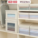 AZKO Stora Kotak Penyimpanan Dengan Jendela Kotak Serbaguna Plastik Wadah Simpan Storage Box Dengan Handle Boks Organizer - 29x29x15cm