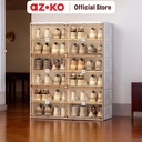 AZKO Stora Lemari Sepatu Lipat 12 Tingkat - Putih Shoe Box Storage Container Sepatu Wadah Penyimpanan Alas Kaki