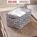 AZKO Stora 42X30X26 cm Kotak Penyimpanan Lipat Fabric - Hitam
