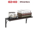 AZKO Masterspace 120X30X1.8 cm Rak Dinding Kayu - Hitam/Cokelat Walnut