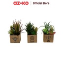 AZKO Arthome Tanaman Artifisial Succulent Dengan Light SetA In Shaw Pot
