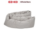AZKO Passport Bantal Leher Travel Infinity Style Cushion Travel Bantal Mobil Car Pillow Sandaran Kepala - Abu-abu