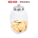 AZKO Kris Stoples Kaca Chic Glass Canister Jar Tempat Simpan Snack Dan Permen Setoples Toples Beling Serbaguna Perlengkapan Dapur Wadah Makanan - 2.86