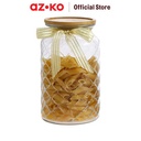 AZKO Kris Stoples Kaca Ribbon Jar Tempat Simpan Snack Dan Permen Setoples Toples Beling Serbaguna Perlengkapan Dapur Wadah Makanan - 0.64