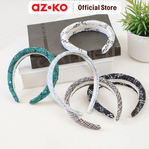 AZKO Ataru Bando Tweed Headband Headband Aksesoris Rambut Bandana Wanita Women Accessories Hiasan Kepala - Abu-abu