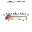 AZKO Kris 480 ml Set 3 Pcs Stoples Kaca Dengan Rak Cyrstal
