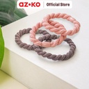 AZKO Ataru Set 2 Pcs Ikat Rambut Twisted - Pink Hair Tie Aksesoris Karet Rambut Cewek Iket Rambut Wanita Polos - Abu-abu