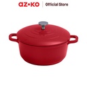 AZKO Kris Carol Panci Casserole Dengan Tutup Aluminium Pot Masak Oven Food Grade Wadah Masak Panggang Perlengkapan Dapur Peralatan Masak Cookware - Hijau, 12cm