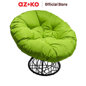 AZKO Soleil Kursi Teras Swivel Papasan Balcony Chair Kursi Outdoor Serbaguna Furniture Rumah Tempat Duduk Kursi Halaman Balkon - Cokelat/Krem