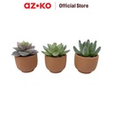 AZKO Arthome Set Tanaman Artifisial Sukulen Mini Cup Tumbuhan Tanaman Buatan Dekorasi Plant Sintetis Pajangan Rumah Serbaguna Hiasan Properti Foto - A