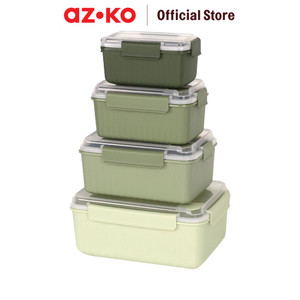 AZKO Kris Set Wadah Makanan Clip Lock Dengan Vent Food Container Food Container Kotak Makan Food Grade Serbaguna Tempat Makanan Food Storage Kitchenware - Hijau