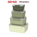 AZKO Kris Set Wadah Makanan Clip Lock Dengan Vent Food Container Food Container Kotak Makan Food Grade Serbaguna Tempat Makanan Food Storage Kitchenware - Hijau