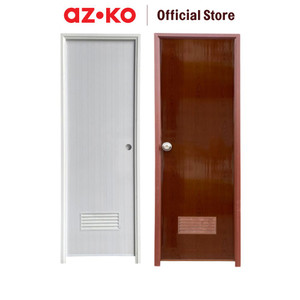 AZKO Maxbuilt Pintu Kamar Mandi Pvc Wood Right Waterproof Bathroon Door Pintu Anti Air Serbaguna Perlengkapan Rumah Tangga - Cokelat, Pintu Kiri