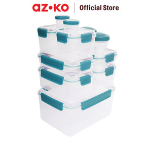 AZKO Kris Set Wadah Makanan Clip Lock Food Storage Container Food Container Kotak Makan Food Grade Serbaguna Tempat Makanan Food Storage Kitchenware - Hijau