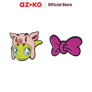 AZKO Ataru Set 2 Pcs Pin Enamel Muklay Bros Pin Lucu Aksesoris Hiasan Baju Tas Topi Brooch Accessories - Louie