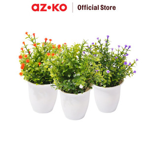 AZKO Arthome Bunga Artifisial Grass Star Potted  - Putih