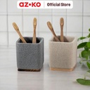 AZKO Stora Tempat Sikat Gigi Polyresin Toothbrush Holder Organizer Alat Pembersih Gigi Wadah Odol Aksesoris Kamar Mandi - Krem