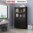 AZKO Stora Kabinet Kantor Metal 5 Tingkat Dengan 4 Pintu - Hitam