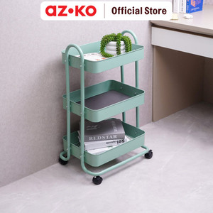 AZKO Stora 46x34x76 Cm Cm Rak Troli 3 Tingkat - Hijau - Pink