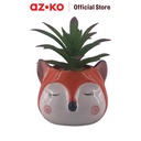 AZKO Arthome Tanaman Artifisial Sukulen Dengan Pot Anima Fox
