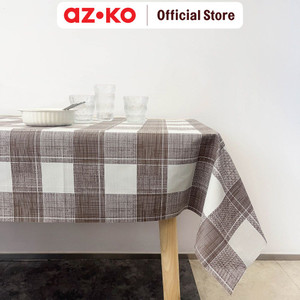 AZKO Forhom 145x320 Cm Taplak Meja Pvc Checker - Cokelat