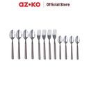 AZKO Kris Set 12 Pcs Alat Makan - Abu-Abu - Putih