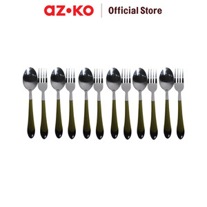 AZKO Kris Set 12 Pcs Alat Makan - Hitam