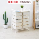 AZKO Stora Rak Penyimpanan Dengan 10 Tray Plastik - Putih