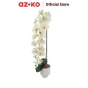 AZKO Arthome Bunga Artifisial Orchid 1 Stem Dengan Pot - Putih