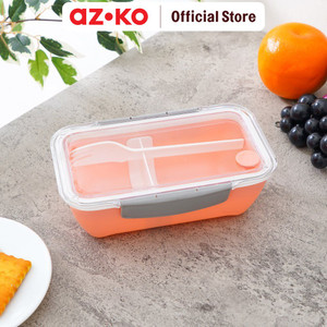 AZKO Ataru 600 ml Wadah Makanan Spork Clip Gmr - Coral