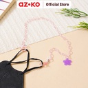 AZKO Ataru Tali Masker Flower - Pink/Ungu