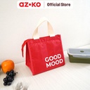 AZKO Ataru Tas Bekal Makanan Good Food Motif Print - Merah