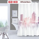 AZKO Forhom 180x180 Cm Tirai Kamar Mandi Dengan C Hooks City