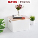 AZKO Stora 38.5X29.5X23 Cm Kotak Penyimpanan Dengan Tutup - Putih
