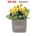AZKO Arthome 22.3 Cm Bunga Artifisial Pansy - Putih/Kuning