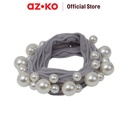 AZKO Ataru Set 2 Pcs Ikat Rambut Dengan Pearl - Abu-Abu/Hitam hair tie aksesoris karet rambut cewek scrunchy wanita motif scrunchies lucu
