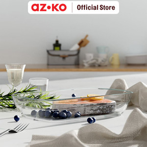 AZKO Culinart Loyang Kue Kaca Rectangle Tray Adonan Wadah Panggang Kue Cetakan Keik Baking Pan Perlengkapan Masak