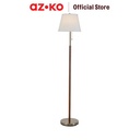 AZKO Eglare Set 3 Pcs Lustre Lampu Meja & Lampu Lantai Brass - Cokelat Walnut/Putih Standing Floor Light Table Light Lampu Tiang Lampu Meja Dekorasi Indoor