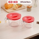 AZKO Culinart 500 ml Gelas Takar Kaca Dengan Tutup - Merah Measure Glass Food Grade Cup Penakar Perlengkapan Masak Perlengkapan Dapur