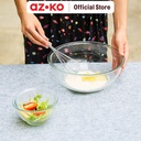 AZKO Culinart 2.4 ltr Mangkuk Adonan Kaca Mangkok Baskom Adonan Food Grade Dough Mixing Bowl Wadah Hidangan Peralatan Masak Perlengkapan Dapur