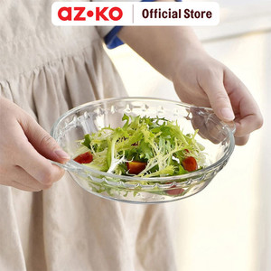 AZKO Culinart Set 3 Pcs Loyang Kaca Pie Serving Plate Wadah Hidangan Food Grade Piring Lauk Serbaguna Peralatan Makan Perlengkapan Dapur