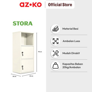 Stora Milka Rak Kabinet Penyimpanan Dengan Pintu - Putih Organizer Serbaguna Tempat Simpan Barang Multifungsi Rak Storage Perlengkapan Rumah